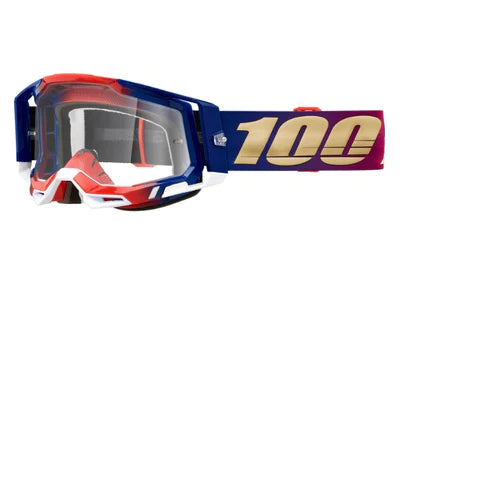 100% Racecraft 2 Goggles MX Motocross United - Clear